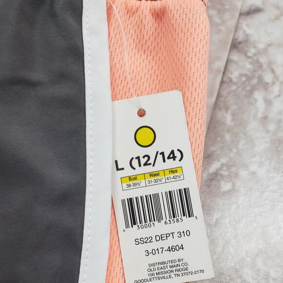 Athletic Elastic Waist Grey Peach Running Shorts Zone Pro Womens Size L 12/ 14 - Picture 5 of 6